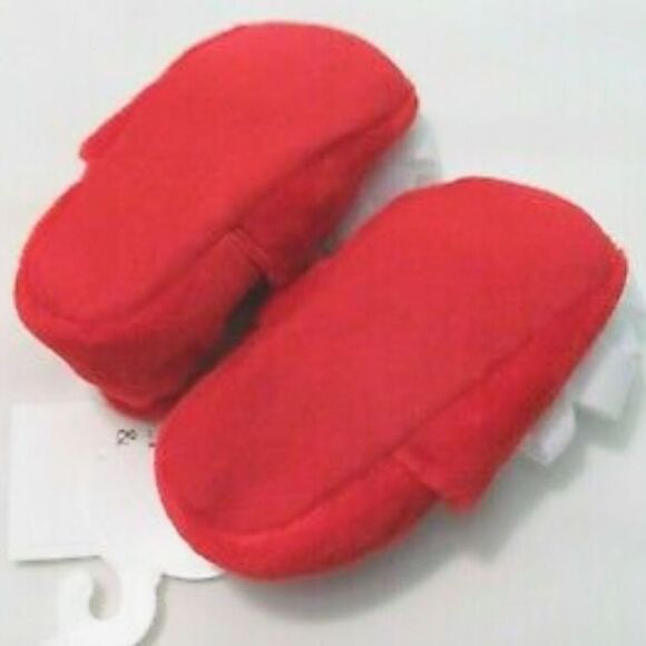 NWT Crown and Ivy Unisex Baby 5 Santa Shoes Christmas Slippers Slip On Red White - Picture 9 of 13